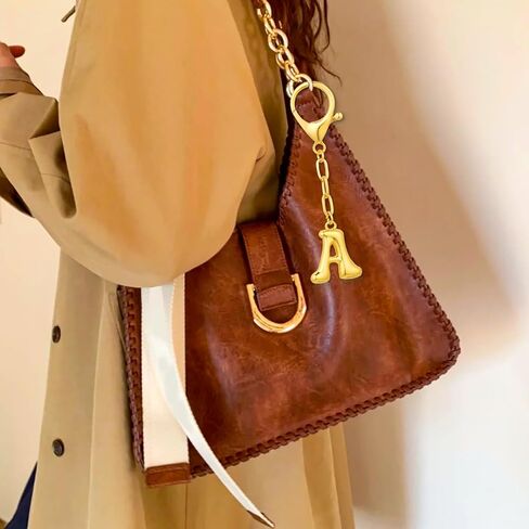 VICKHU Gold Plated Bubble Initial Letter Cute Keychain for Women Car Key Purse Decorative Keyring Handbag Charms Fashion in Saudi Arabia