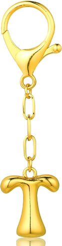 VICKHU Gold Plated Bubble Initial Letter Cute Keychain for Women Car Key Purse Decorative Keyring Handbag Charms Fashion in Saudi Arabia