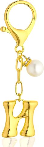 VICKHU Gold Plated Bubble Initial Letter Cute Keychain for Women Car Key Purse Decorative Keyring Handbag Charms Fashion in Saudi Arabia