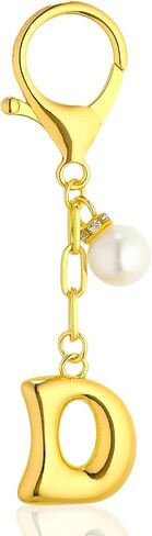 VICKHU Gold Plated Bubble Initial Letter Cute Keychain for Women Car Key Purse Decorative Keyring Handbag Charms Fashion in Saudi Arabia