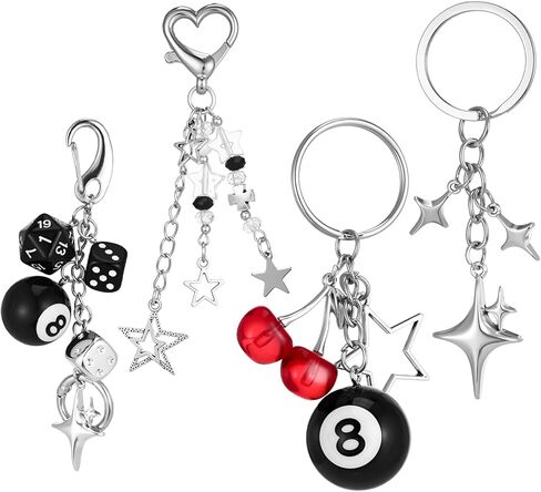مجموعة 4 قطع من سلسلة المفاتيح حقيبة ساحرة Y2K سلسلة مفاتيح جمالية سلاسل مفاتيح مبتكرة للنساء والرجال in Kuwait