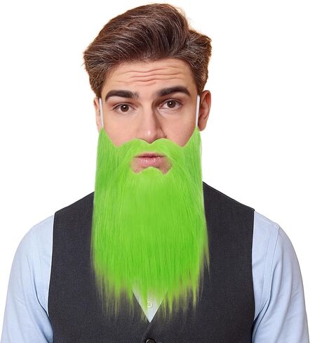 Yan Dream Men Fake Beard Mustaches with Elastic Band Adult Funny Facial Hair with Adjustable Strap for Cosplay Party in Kuwait