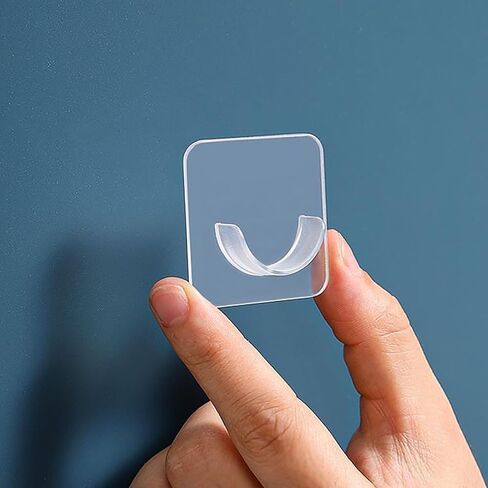 No Drill Adjustable Curtain Rod Hook, Transparent Adhesive Hook for Bathroom and Kitchen, Strong Self-Adhesive Hanging Hook in Saudi Arabia