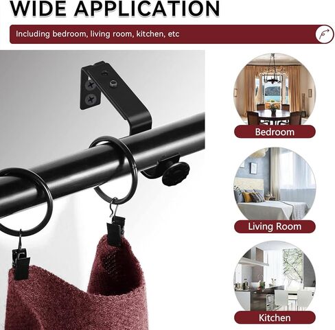 1-Pack Heavy Duty Curtain Rod Bracket, Adjustable 1 Inch Curtain Rod Bracket for Wall, Maximum Loading 35 Pounds for Living Room Bedroom in Saudi Arabia