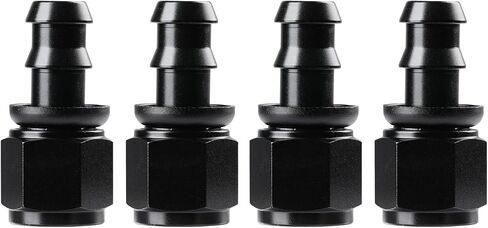 Ucreative 6AN Straight Push Lock Hose Fitting End Black 4PCS in Saudi Arabia