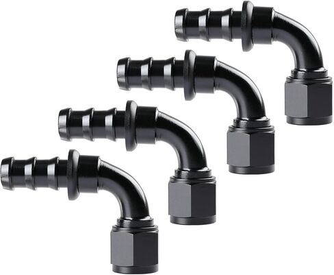 Ucreative 6AN Straight Push Lock Hose Fitting End Black 4PCS in Saudi Arabia