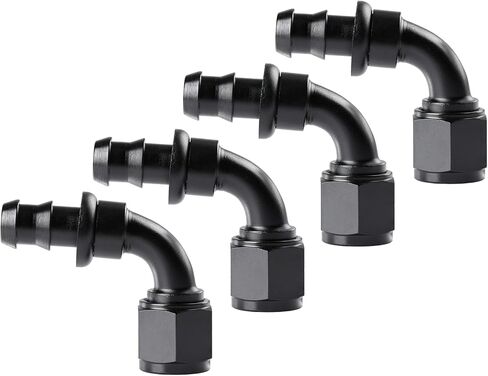 Ucreative 6AN Straight Push Lock Hose Fitting End Black 4PCS in Saudi Arabia