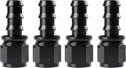 Ucreative 6AN Straight Push Lock Hose Fitting End Black 4PCS in Saudi Arabia