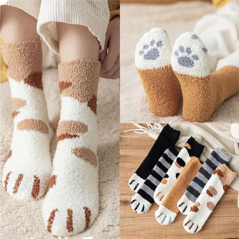 Plush Fuzzy Socks,6 Pairs Thick Warm Slipper Socks,Comfortable Home Sleeping Socks For Cold Days,Made Of Soft Fuzzy Material in Saudi Arabia