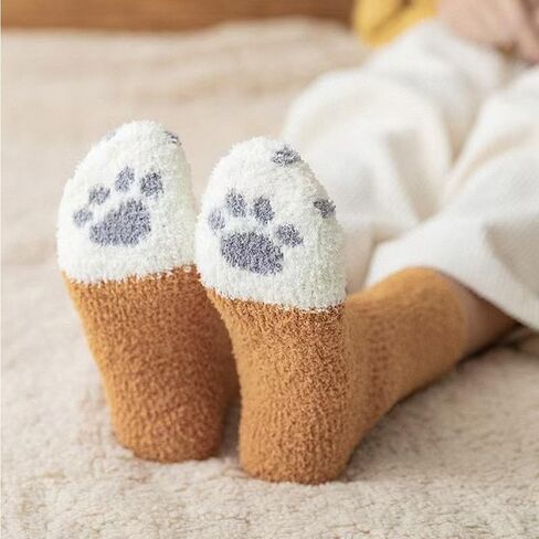 Plush Fuzzy Socks,6 Pairs Thick Warm Slipper Socks,Comfortable Home Sleeping Socks For Cold Days,Made Of Soft Fuzzy Material in Saudi Arabia