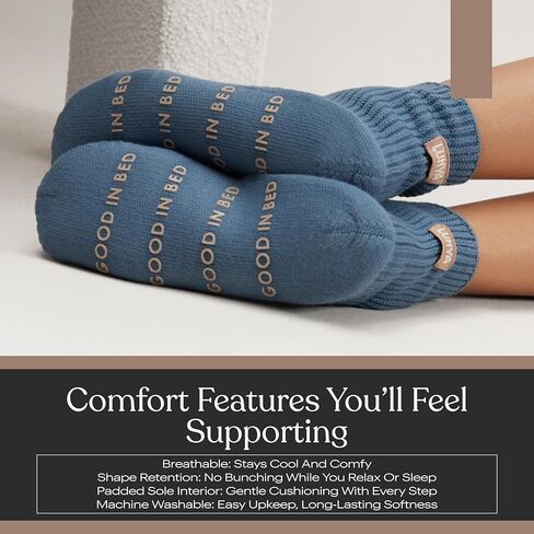 Lunya CottonSilk Slipper Socks for Women - Soft-Knit Washable Silk Cotton Blend with Non-Slip Grips in Saudi Arabia