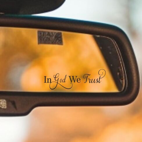 3pcs in God We Trust Car Mirror Decal – Artistic Vinyl Sticker with Inspirational Religious Quote – Christian Faith Removable Design for Rearview, Window, Laptop, SUV, 4.7 Inch Length (wll012-white) in Saudi Arabia