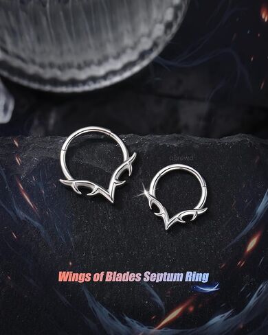 أجنحة شفرات الحاجز خواتم 16 جرام الجراحية الصلب الحاجز Daith مجوهرات اللولب Daith ثقب المجوهرات 8/10 مللي متر in Kuwait