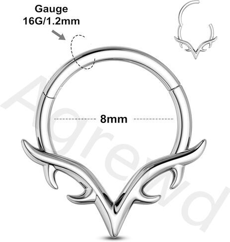 أجنحة شفرات الحاجز خواتم 16 جرام الجراحية الصلب الحاجز Daith مجوهرات اللولب Daith ثقب المجوهرات 8/10 مللي متر in Kuwait