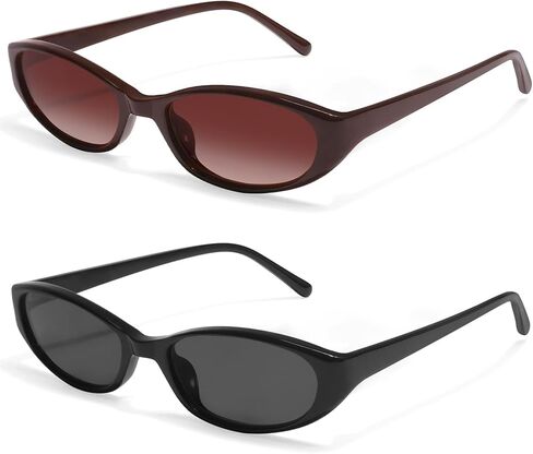 Retro Oval Sunglasses for Women 2026 90s Small Chic Cat Eye Sun Glasses Sunnies Lightweight Shades in Saudi Arabia