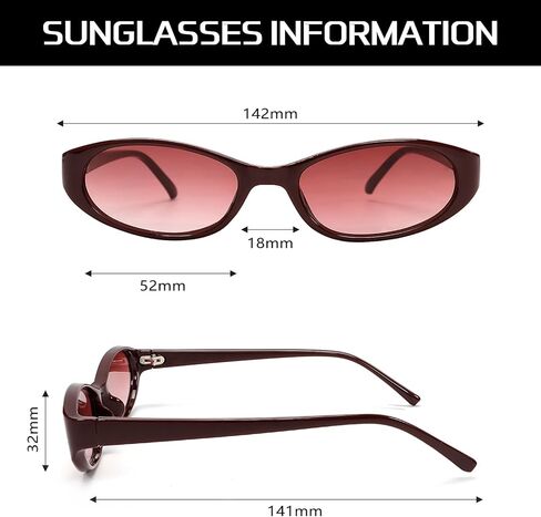 Retro Oval Sunglasses for Women 2026 90s Small Chic Cat Eye Sun Glasses Sunnies Lightweight Shades in Saudi Arabia