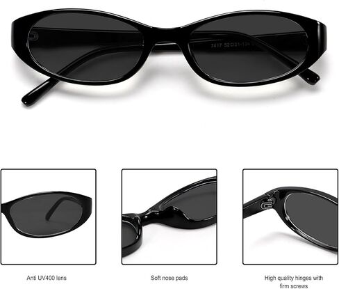 Retro Oval Sunglasses for Women 2026 90s Small Chic Cat Eye Sun Glasses Sunnies Lightweight Shades in Saudi Arabia