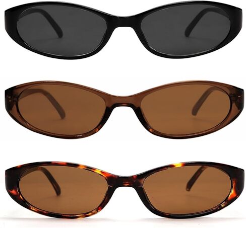 Retro Oval Sunglasses for Women 2026 90s Small Chic Cat Eye Sun Glasses Sunnies Lightweight Shades in Saudi Arabia