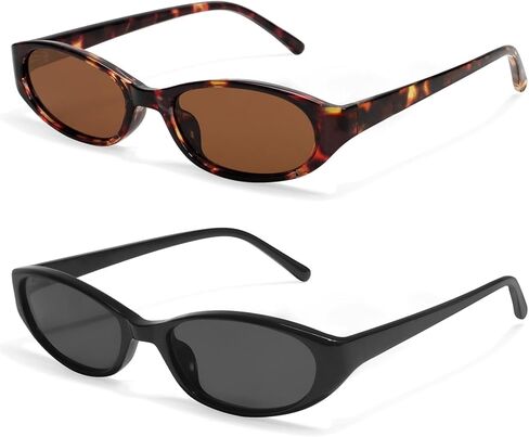 Retro Oval Sunglasses for Women 2026 90s Small Chic Cat Eye Sun Glasses Sunnies Lightweight Shades in Saudi Arabia