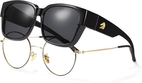 Cyxus 2026 Year Horse Polarized Sunglasses Women Men, Gold Zodiac Design on Temple, Stylish UV400 Protection Shades in Saudi Arabia