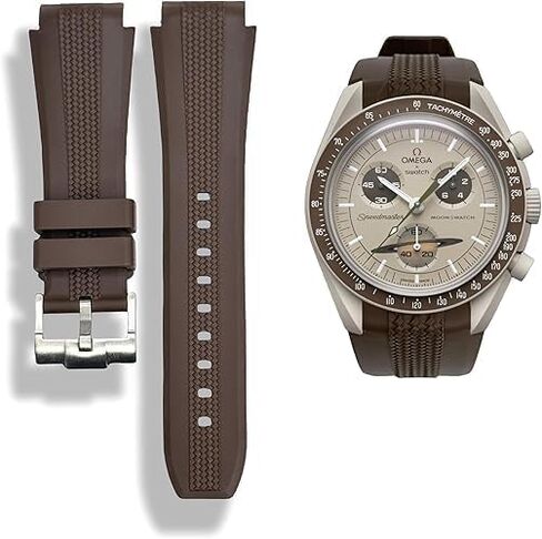 أحزمة ساعة من السيليكون لساعة Omega x Swatch Moonswatch - نمط منسوج ناعم ومريح، تصميم بدون فجوة، دبوس بديل سريع الفك للسوار الأصلي Speedmaster -20 مم in Saudi Arabia