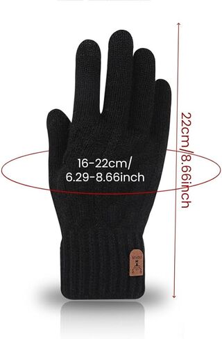 1 PAIR Alpaca Wool Thermal Gloves for Men and Women, Winter Cycling Windproof, Fleece-Lined Thickened Cold Weather Knit in Saudi Arabia