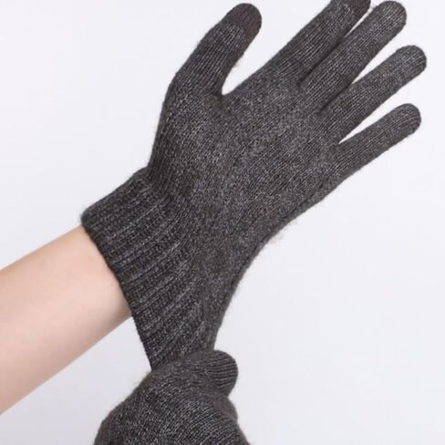 1 PAIR Alpaca Wool Thermal Gloves for Men and Women, Winter Cycling Windproof, Fleece-Lined Thickened Cold Weather Knit in Saudi Arabia