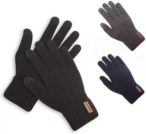1 PAIR Alpaca Wool Thermal Gloves for Men and Women, Winter Cycling Windproof, Fleece-Lined Thickened Cold Weather Knit in Saudi Arabia