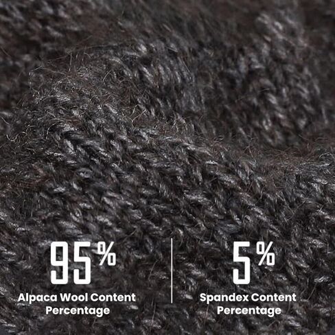 1 PAIR Alpaca Wool Thermal Gloves for Men and Women, Winter Cycling Windproof, Fleece-Lined Thickened Cold Weather Knit in Saudi Arabia