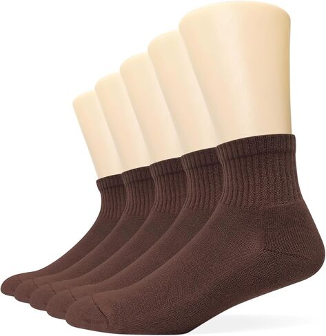Women & Men's Premium Mini Crew Ankle Socks Cotton Cushioned Moisture Wicking Athletic Casual Wear, 5 Pairs in Saudi Arabia