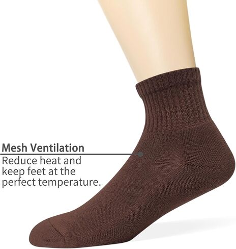 Women & Men's Premium Mini Crew Ankle Socks Cotton Cushioned Moisture Wicking Athletic Casual Wear, 5 Pairs in Saudi Arabia