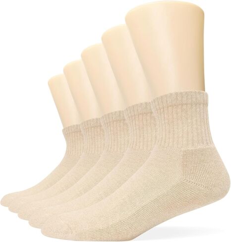 Women & Men's Premium Mini Crew Ankle Socks Cotton Cushioned Moisture Wicking Athletic Casual Wear, 5 Pairs in Saudi Arabia