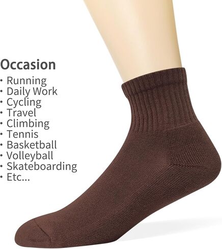 Women & Men's Premium Mini Crew Ankle Socks Cotton Cushioned Moisture Wicking Athletic Casual Wear, 5 Pairs in Saudi Arabia