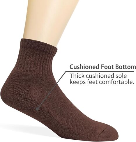 Women & Men's Premium Mini Crew Ankle Socks Cotton Cushioned Moisture Wicking Athletic Casual Wear, 5 Pairs in Saudi Arabia