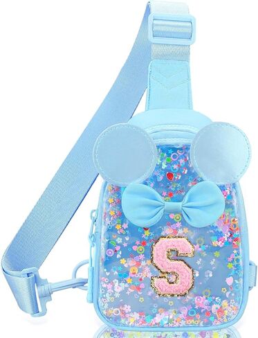 Initial Sling Bag for Girls - 2-7 Year Old Girl Birthday Gifts, Clear Letter Small Crossbody Bag Purses Toddler Kid Gifts Stuff Pink E in Saudi Arabia