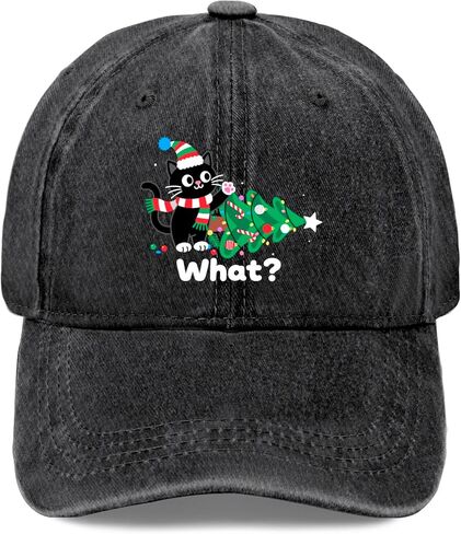 Christmas Lights Tree Over Cat What Hat Funny Cap for Daughter in Saudi Arabia