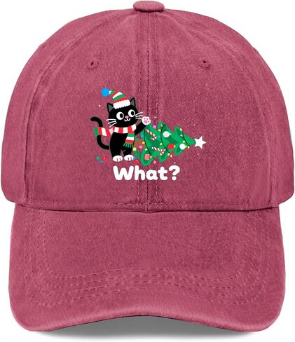 Christmas Lights Tree Over Cat What Hat Funny Cap for Daughter in Saudi Arabia