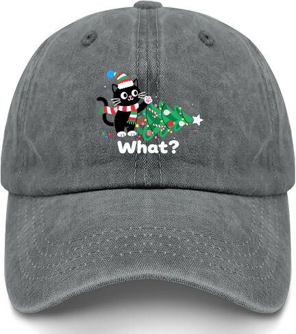 Christmas Lights Tree Over Cat What Hat Funny Cap for Daughter in Saudi Arabia