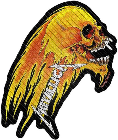Metallica Patch Flaming Skull Band Logo Official Woven sew on One Size in Saudi Arabia