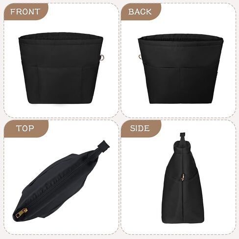 Vercord Purse Insert Organizers for Petite Tote Bag Organizer Insert Inside Handbag Shaper with Zipper Black Mini in Saudi Arabia