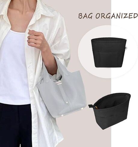 Vercord Purse Insert Organizers for Petite Tote Bag Organizer Insert Inside Handbag Shaper with Zipper Black Mini in Saudi Arabia