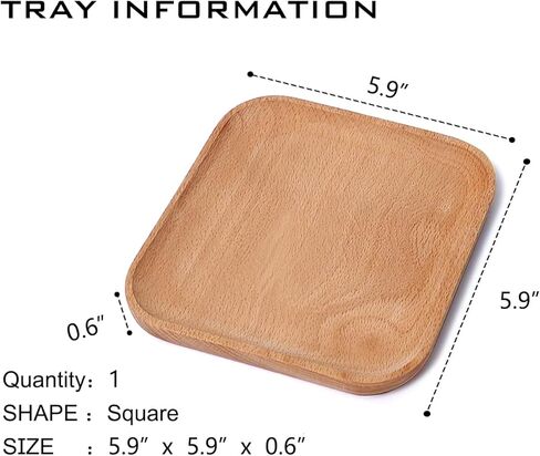Small Mini 5.9" Round Wooden Tray - Serving Tray for Kitchen, Coffee Table, Charcuterie Board, Home & Farmhouse Decor, Coasters, Countertop Organizer, Rustic Plates for Food & Drinks in Saudi Arabia