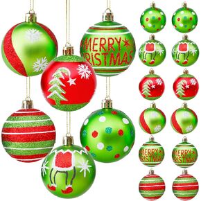 12 Pieces 2.4 Inch Christmas Ball Ornaments, Glittering Plastic Hanging Decorations for Xmas Tree Decoration Pendants in Saudi Arabia