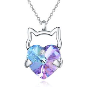 Dreamboat Cat Pearl Necklace for Women Cat Necklace 925 Sterling Silver Kitten Necklace Cat Pendant Cute Animals Necklace Cat Jewelry in Saudi Arabia