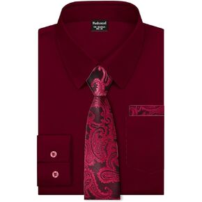Men's Dress Shirt with Matching Tie and Handkerchief Set, S-4XL in Saudi Arabia