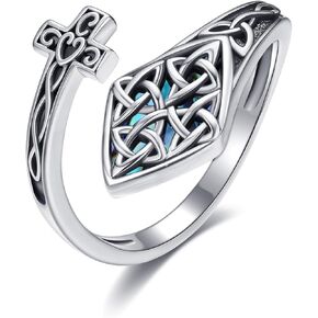 Sobriety Ring 925 Sterling Silver Abalone Shell AA Ring Sobriety Alcoholics Anonymous Recovery Jewelry for women in Kuwait