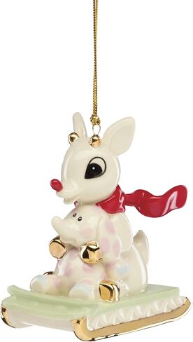 Lenox Ornaments, Rudolph and Misfit Elephant Christmas Ornament, Porcelain with Gold Accents and Hanging Cord for Christmas Tree Decoration, Winter Decorations, Winter Tree Ornaments (1 Piece) in Saudi Arabia