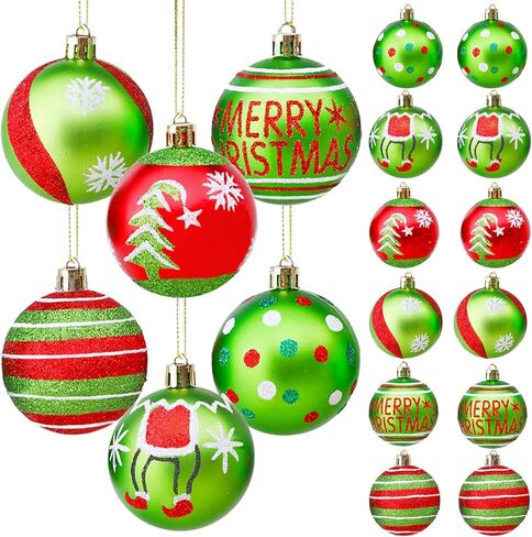 12 Pieces 2.4 Inch Christmas Ball Ornaments, Glittering Plastic Hanging Decorations for Xmas Tree Decoration Pendants in Saudi Arabia