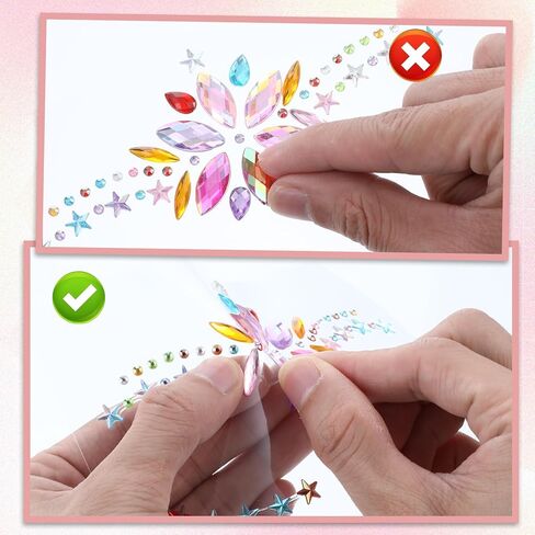 6 Sets Face Gems for Women, Mermaid Makeup Face Jewels with Nail Art Stickers, Colorful Facial Rhinestone for Halloween Cosplay, Christmas Festival, Music Carnival Party Makeup in Kuwait