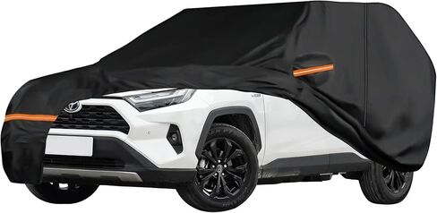 Amooca Car Covers Waterproof Sun-Proof All Weather for Automobiles Snow Cover 420D with Door Zipper Cotton Lining Universal Fit for Compact Pickup Truck Length 16.4-18ft in Kuwait